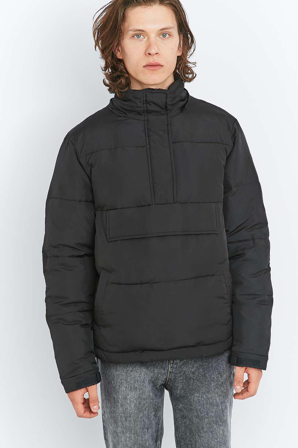 shore leave by urban outfitters black zip puffer jacket