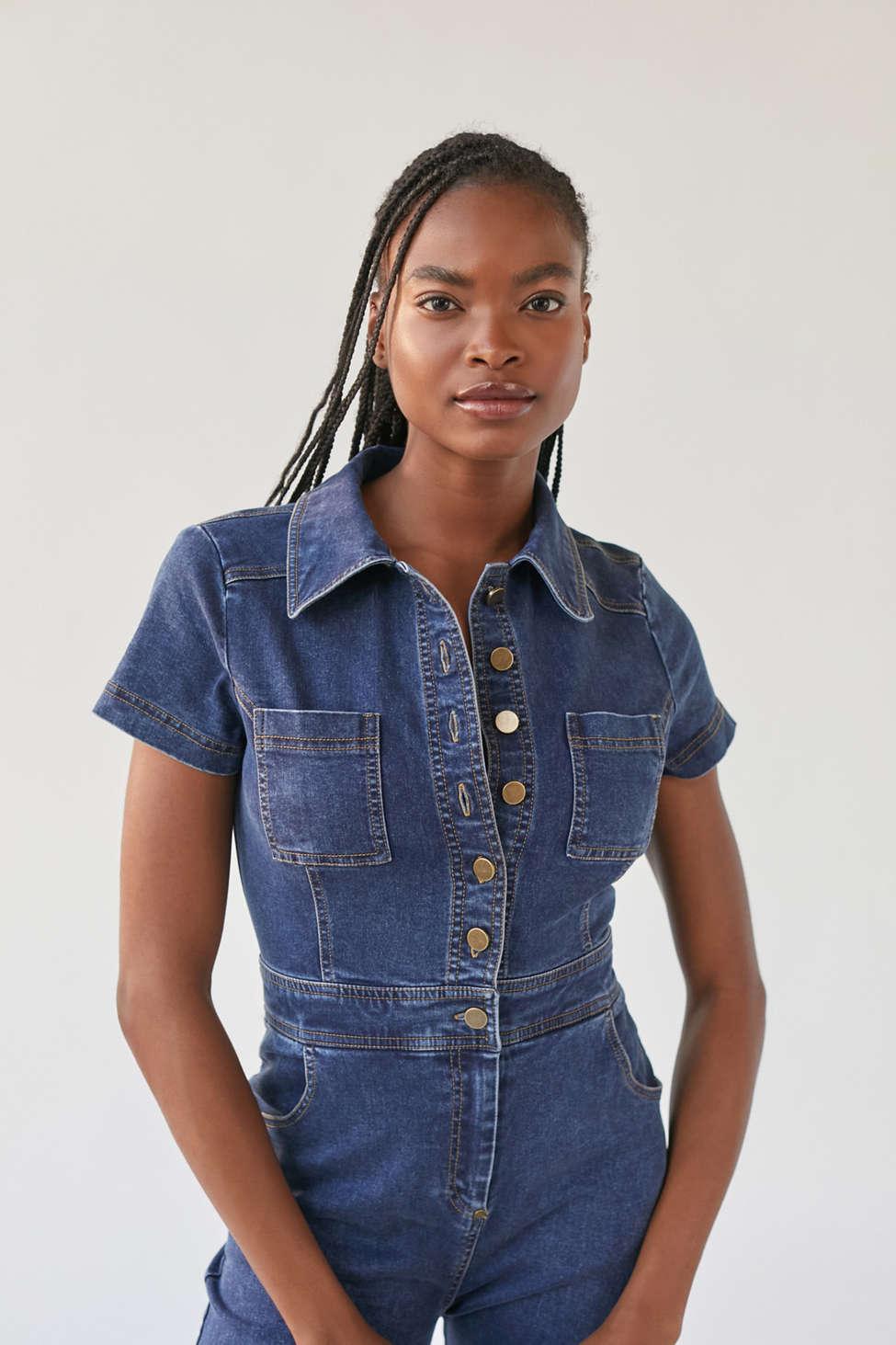 Urban Outfitters Uo Denim Coverall Jumpsuit in Blue | Lyst