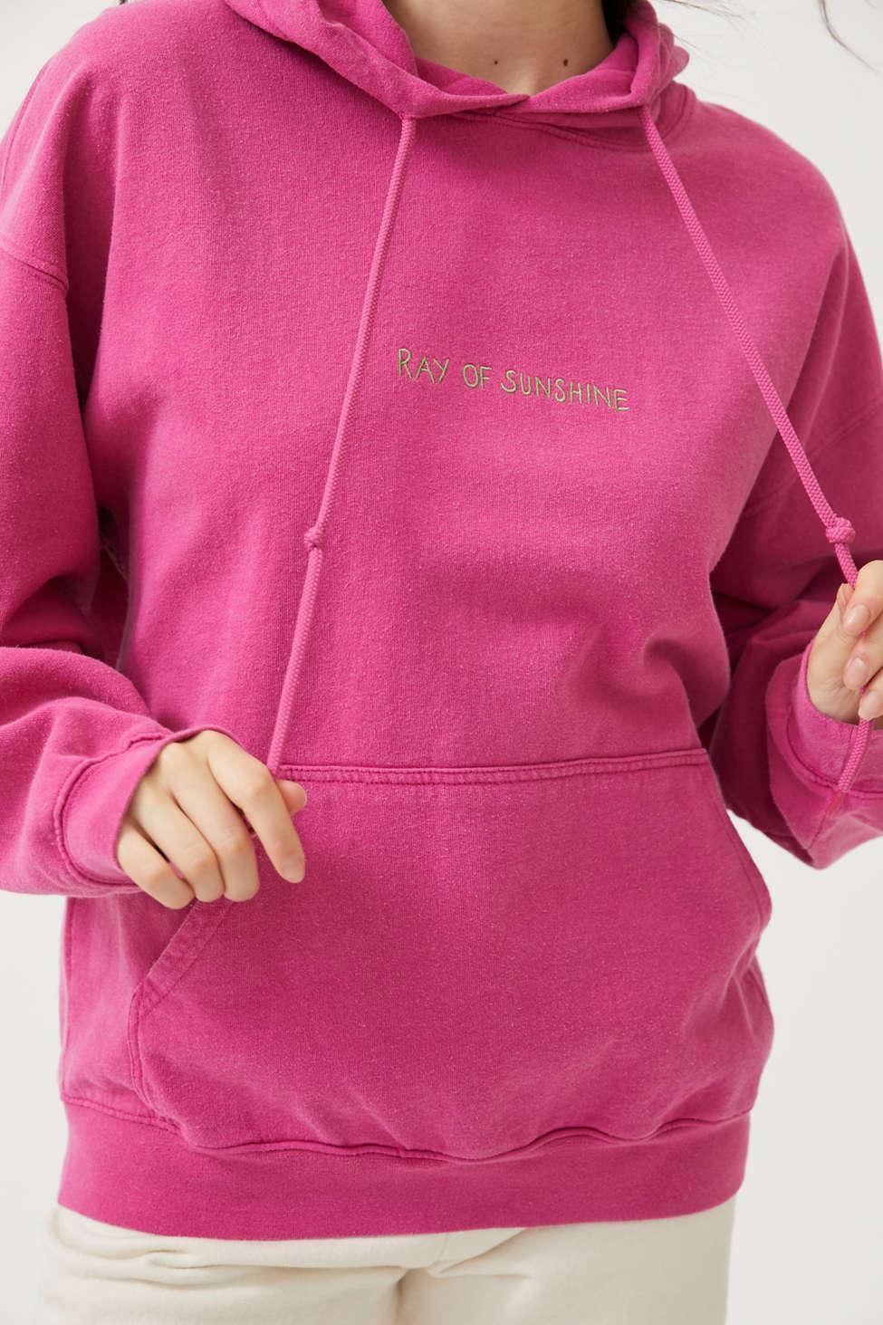 Urban Outfitters Ray Of Sunshine Hoodie Sweatshirt in Pink | Lyst