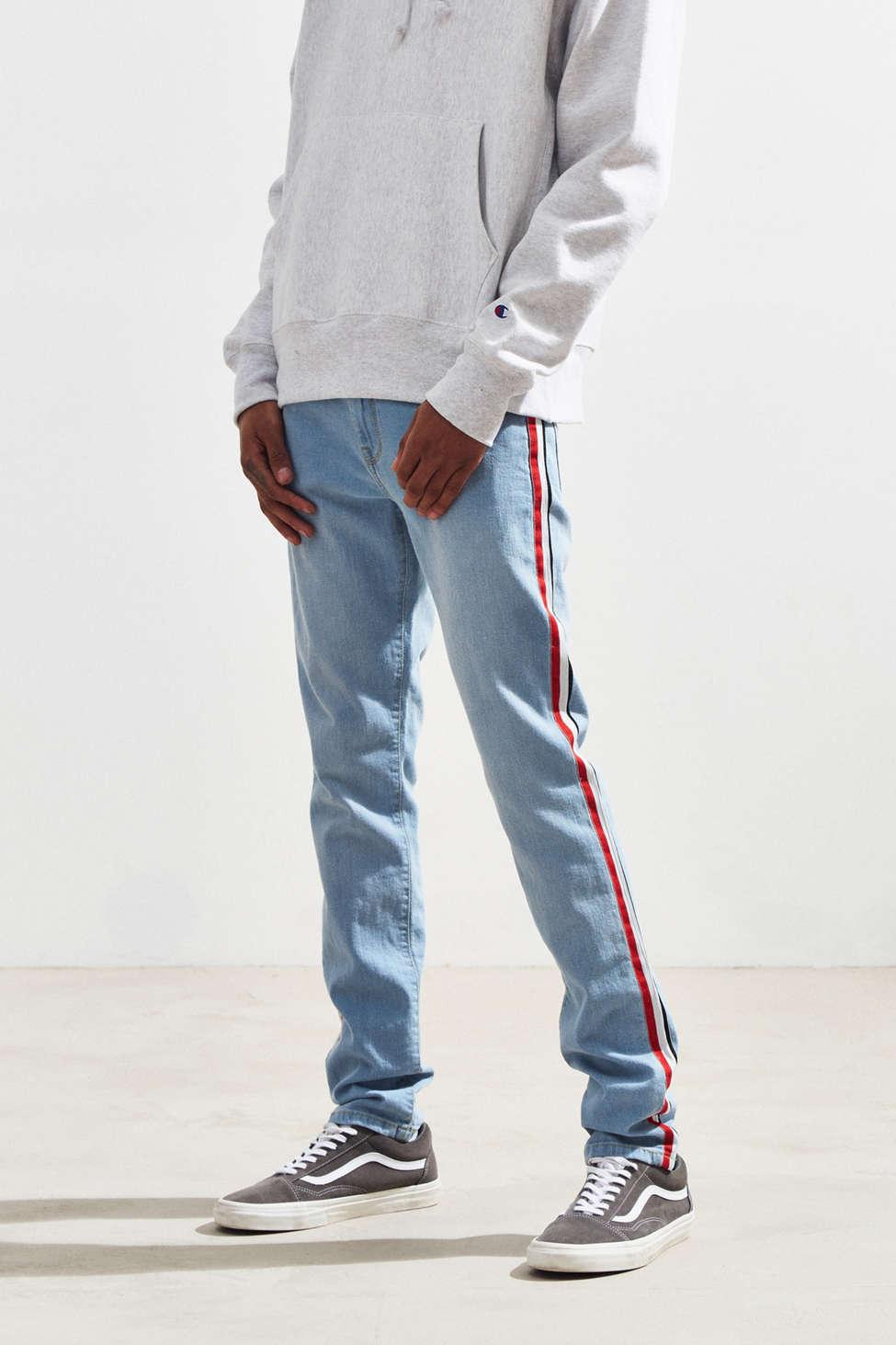 side tape mens jeans
