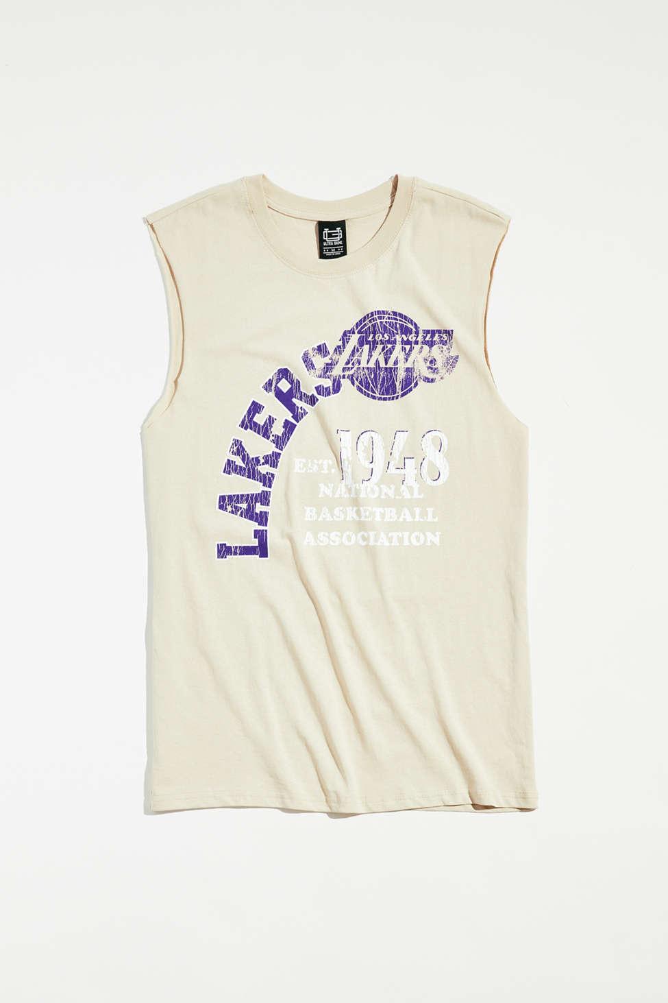 Urban Outfitters Los Angeles Lakers Cutoff Muscle Tee in White for Men