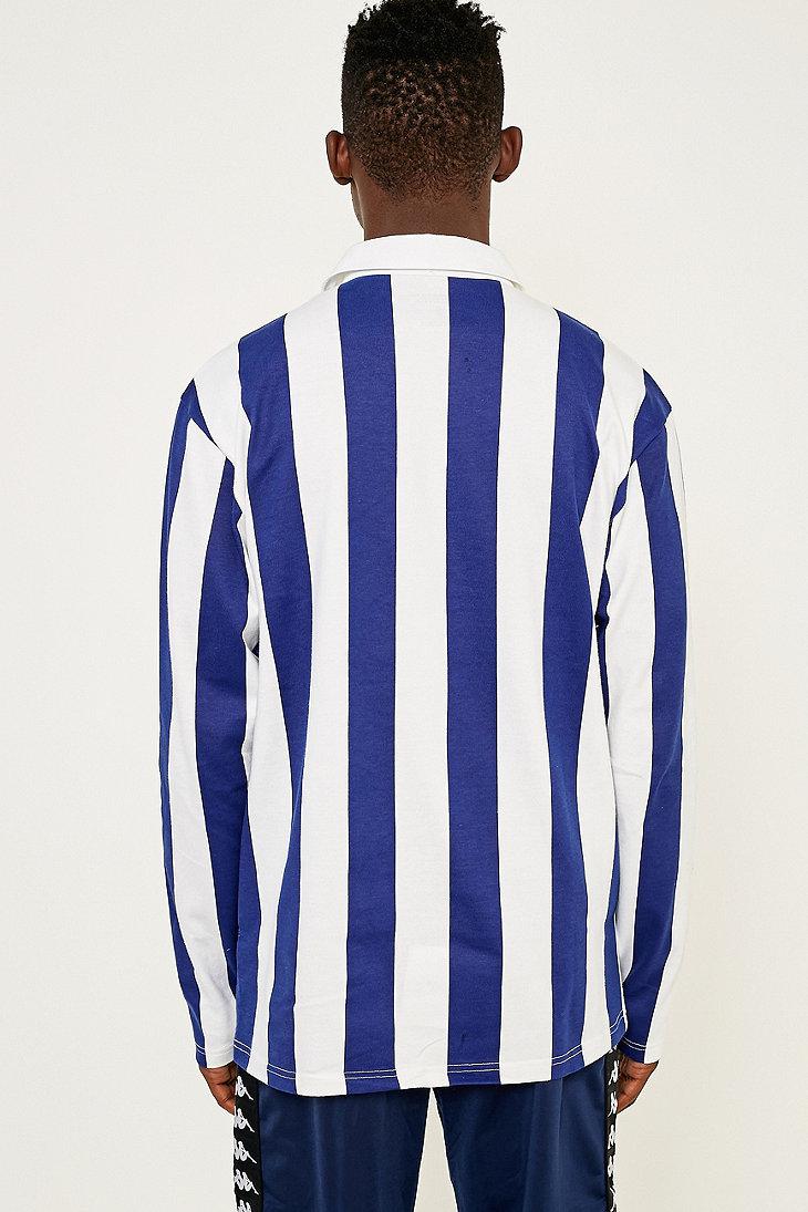Urban Outfitters Uo Blue And White Vertical Stripe Rugby Shirt for Men Lyst