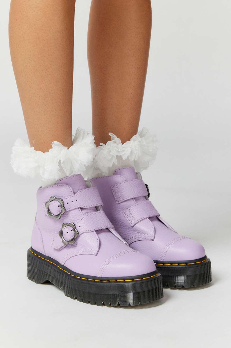 Dr. Martens Devon Flower Platform Ankle Boot in Purple | Lyst