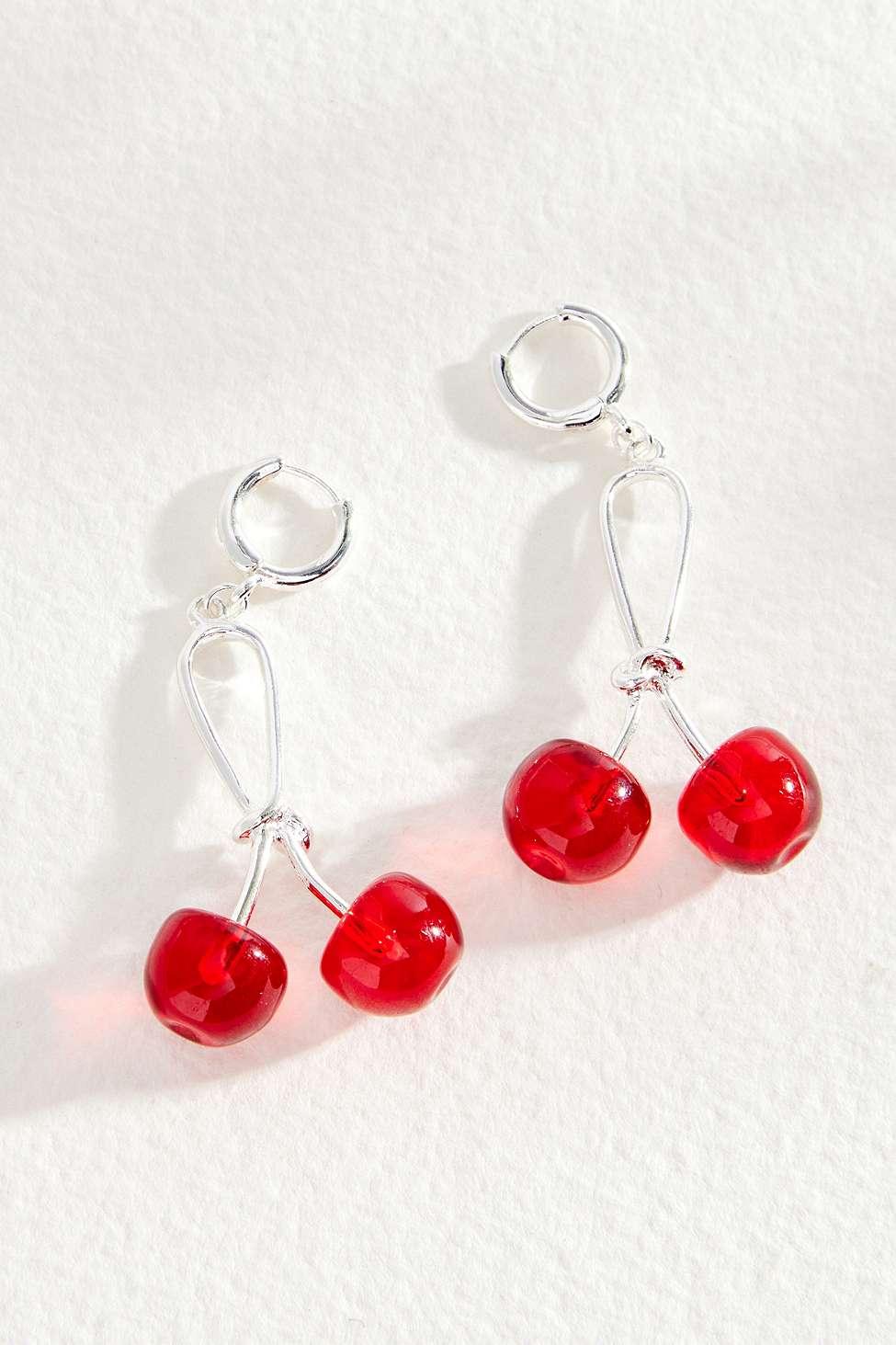 Silence Noise Silence Noise Cherry Earrings in Red Lyst UK