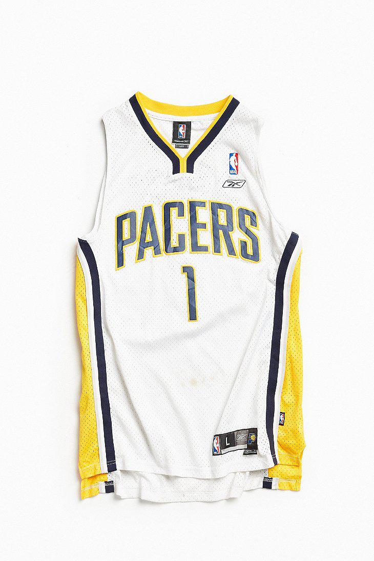 Urban Outfitters Men's Yellow Vintage Reebok Stephen Jackson Indiana Pacers  Basketball Jersey