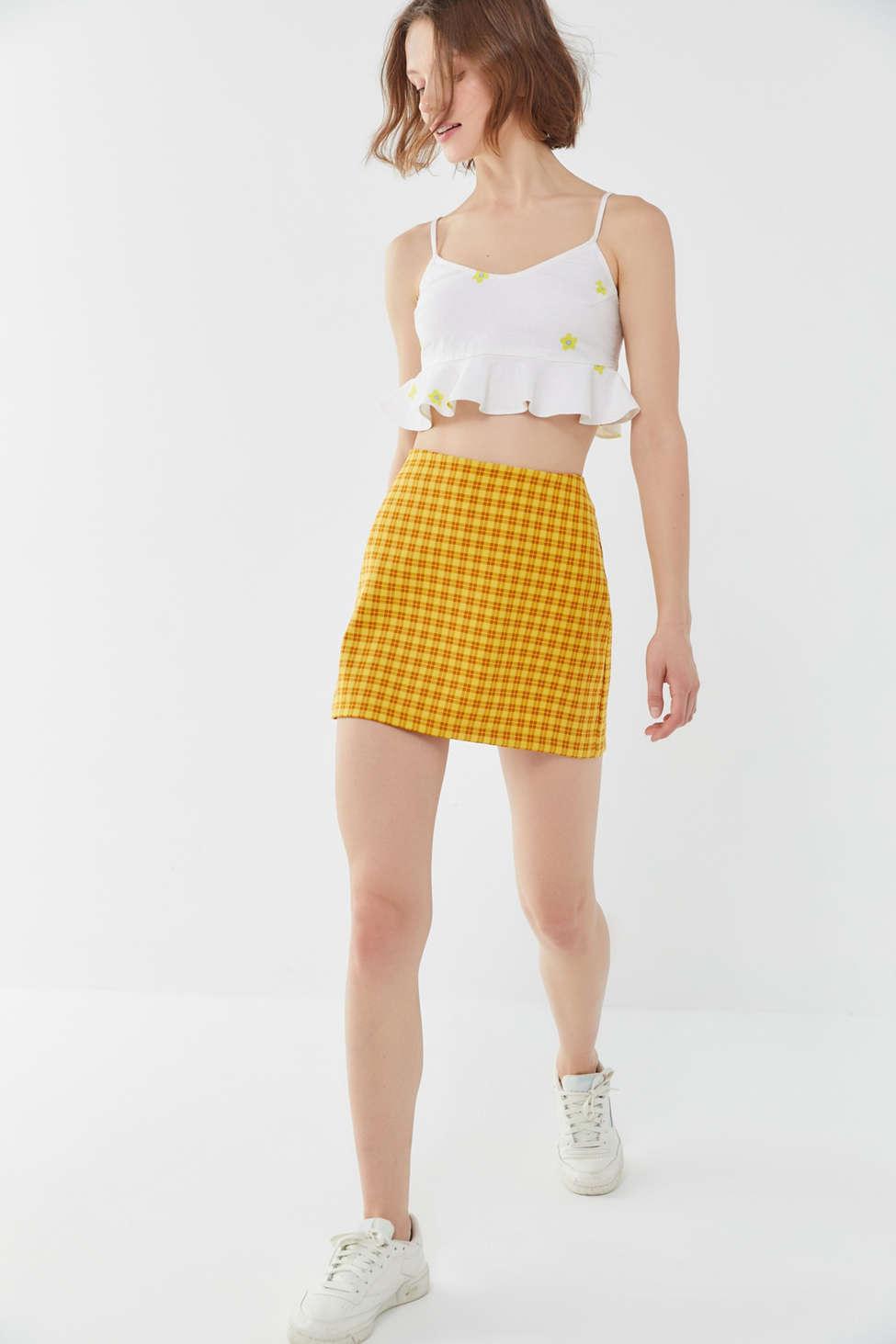 yellow plaid skirt urban outfitters