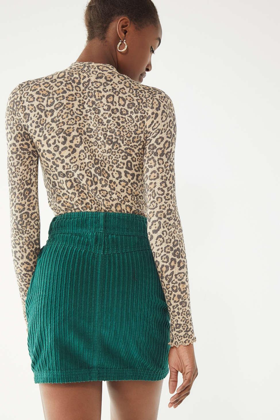 Urban Outfitters Uo New York Minute Corduroy Skirt in Green - Lyst