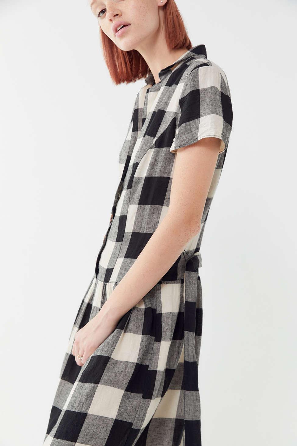 Uo natalie linen belted shirt dress Clearance