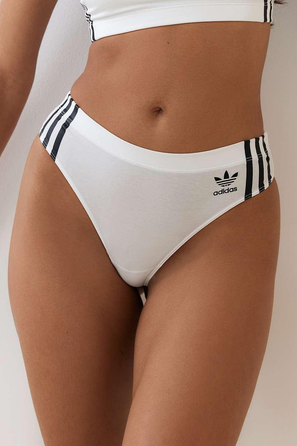 Adidas sales striped thongs