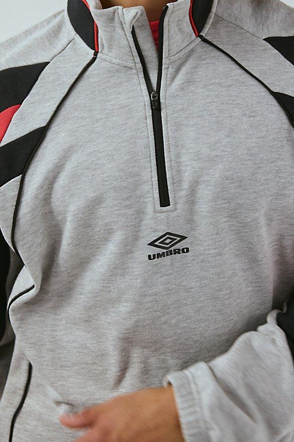 Umbro Striped Quarter Zip Sweatshirt in Gray for Men | Lyst