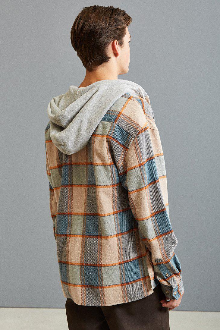Urban Outfitters Uo Hooded Flannel 