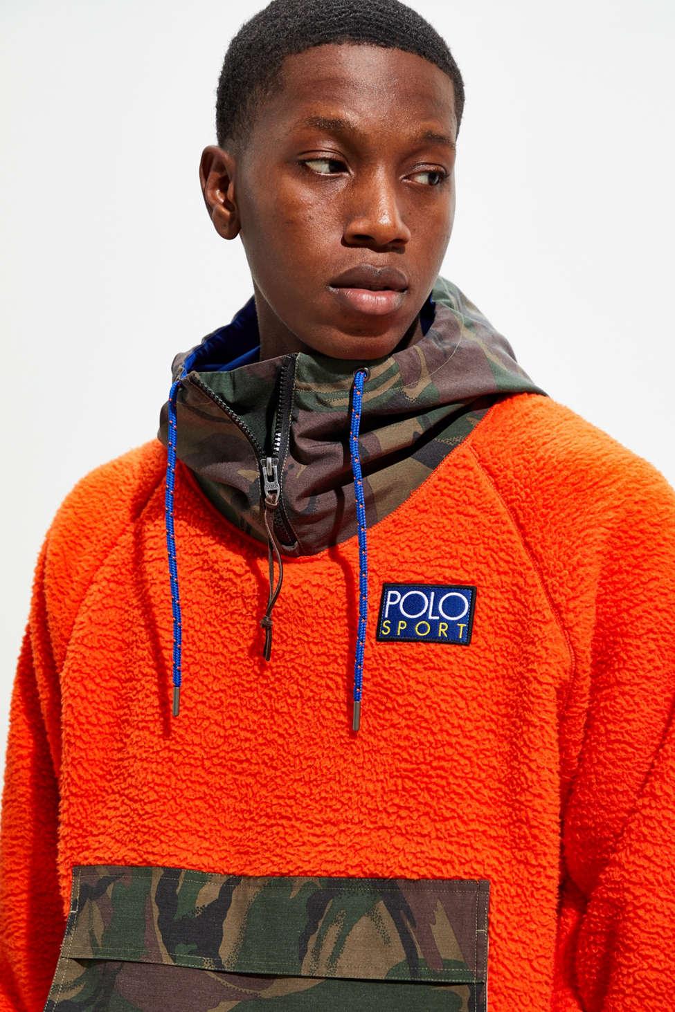 polo ralph lauren colorblock fleece hoodie sweatshirt
