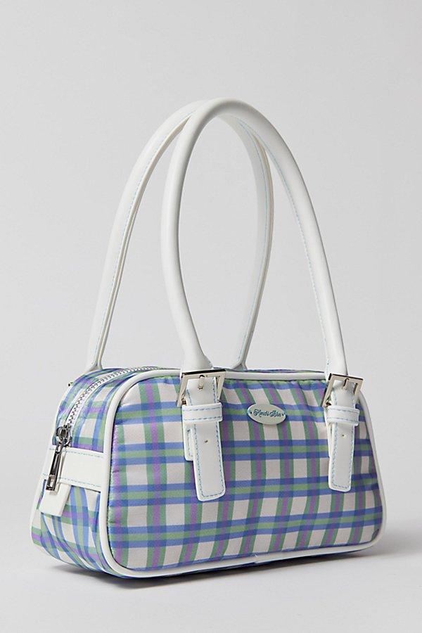 Blue plaid baguette bag hotsell