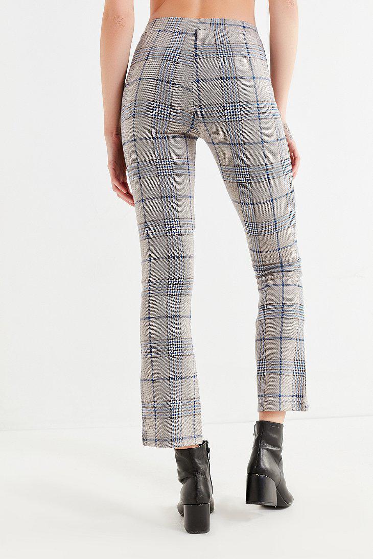 Urban Outfitters Uo Casey Plaid Kick Flare Pant in Gray | Lyst