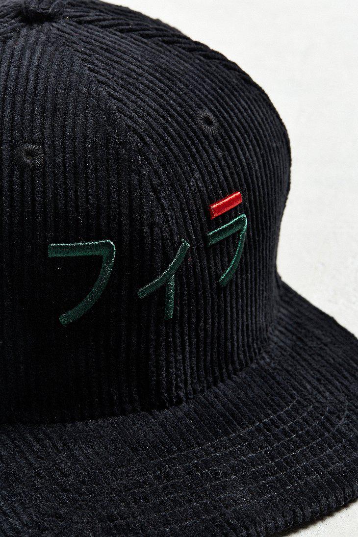herberg worm Onveilig Fila Fila Japanese Corduroy Baseball Hat in Black for Men | Lyst