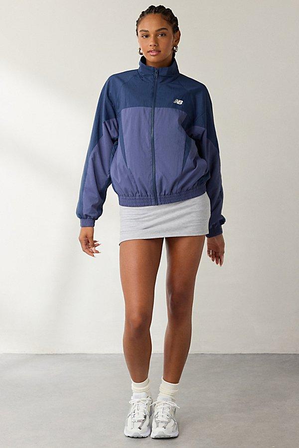 New Balance Color Blocked Woven Zip-Up Jacket in Blue | Lyst