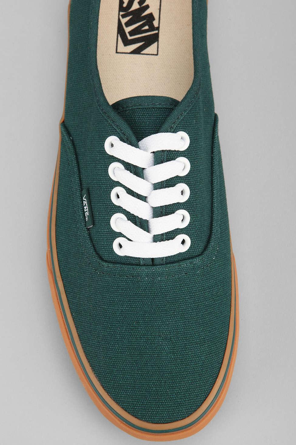 Vans Canvas Authentic Gum Sole Sneaker in Green for Men | Lyst