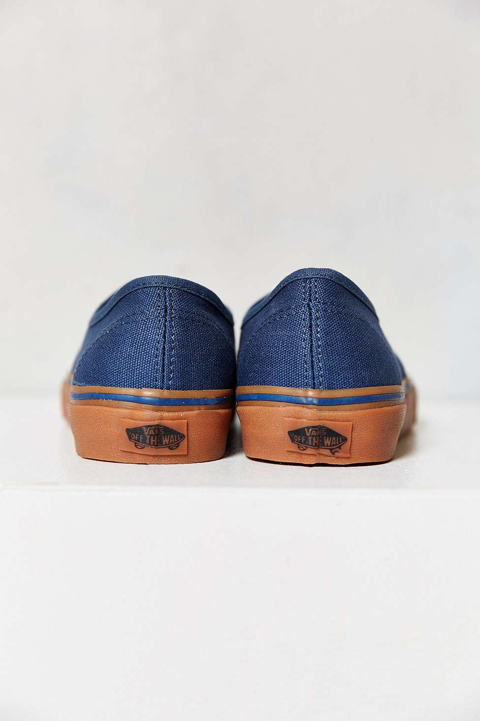 vans sneaker sole gum authentic navy shoes gumsole mens