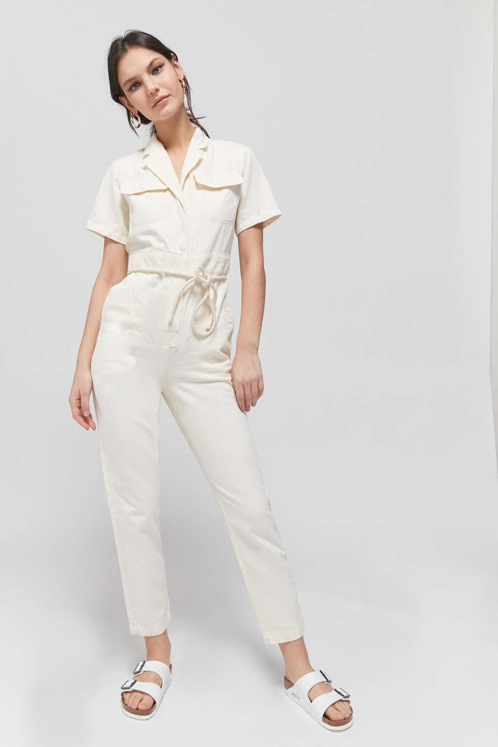 BDG Lizzy Coverall Jumpsuit in White | Lyst