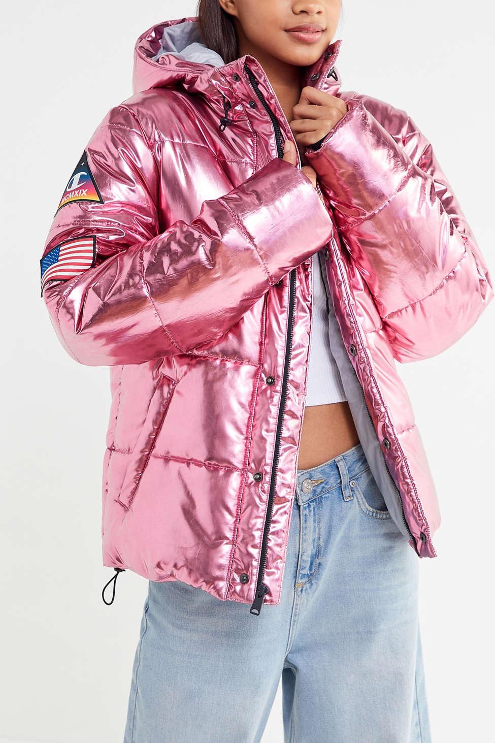 Champion Metallic Puffer Jacket Pink Flash Sales, UP TO 67% OFF |  www.realliganaval.com