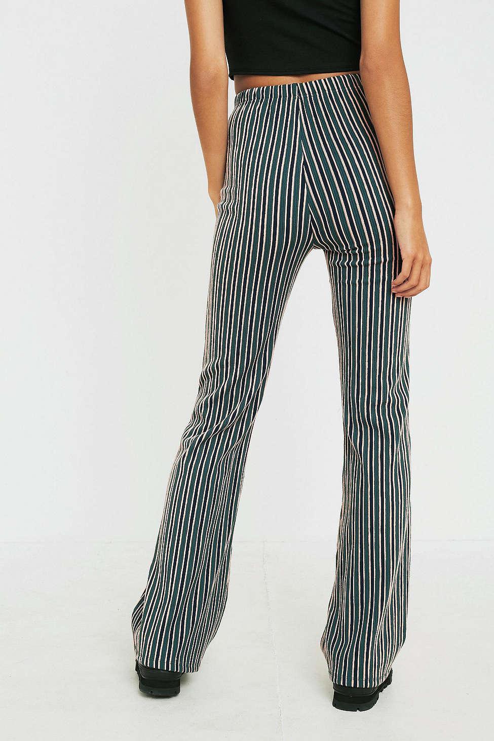 vertical striped flare pants
