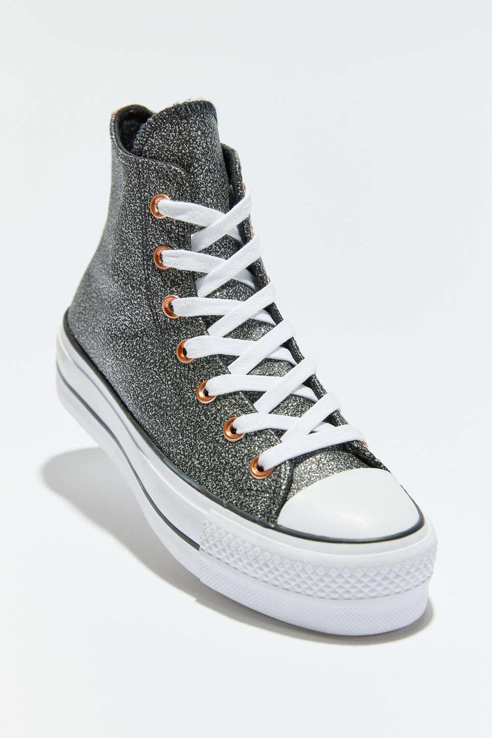 Converse Chuck Taylor All Star Lift Metallic Glitter Platform Sneaker | Lyst