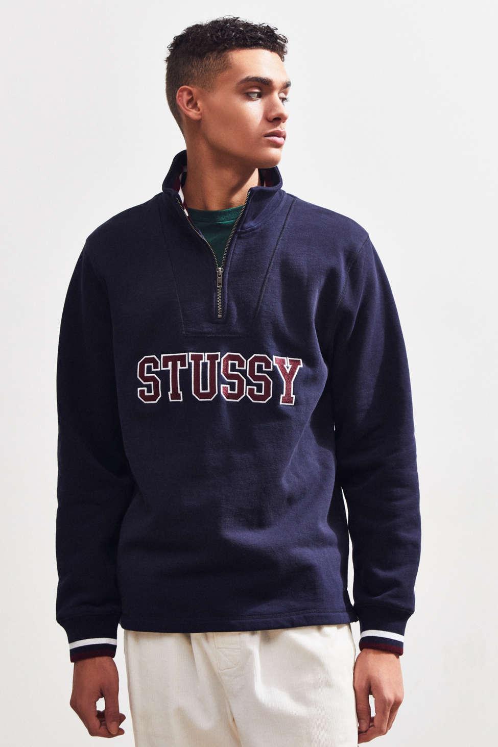 stussy half zip sweatshirt