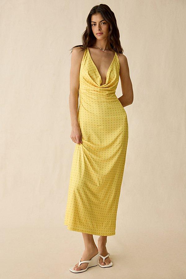 urban outfitters yellow maxi dress UO Billie Yellow Floral Prairie Midi Dress
