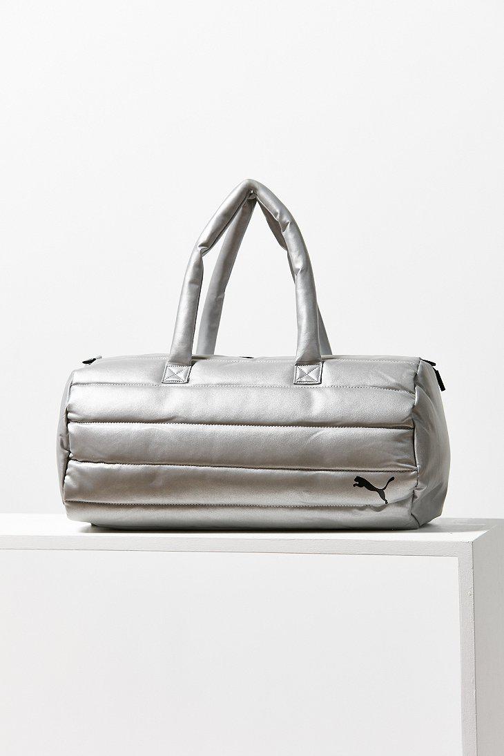 puma gym bag silver