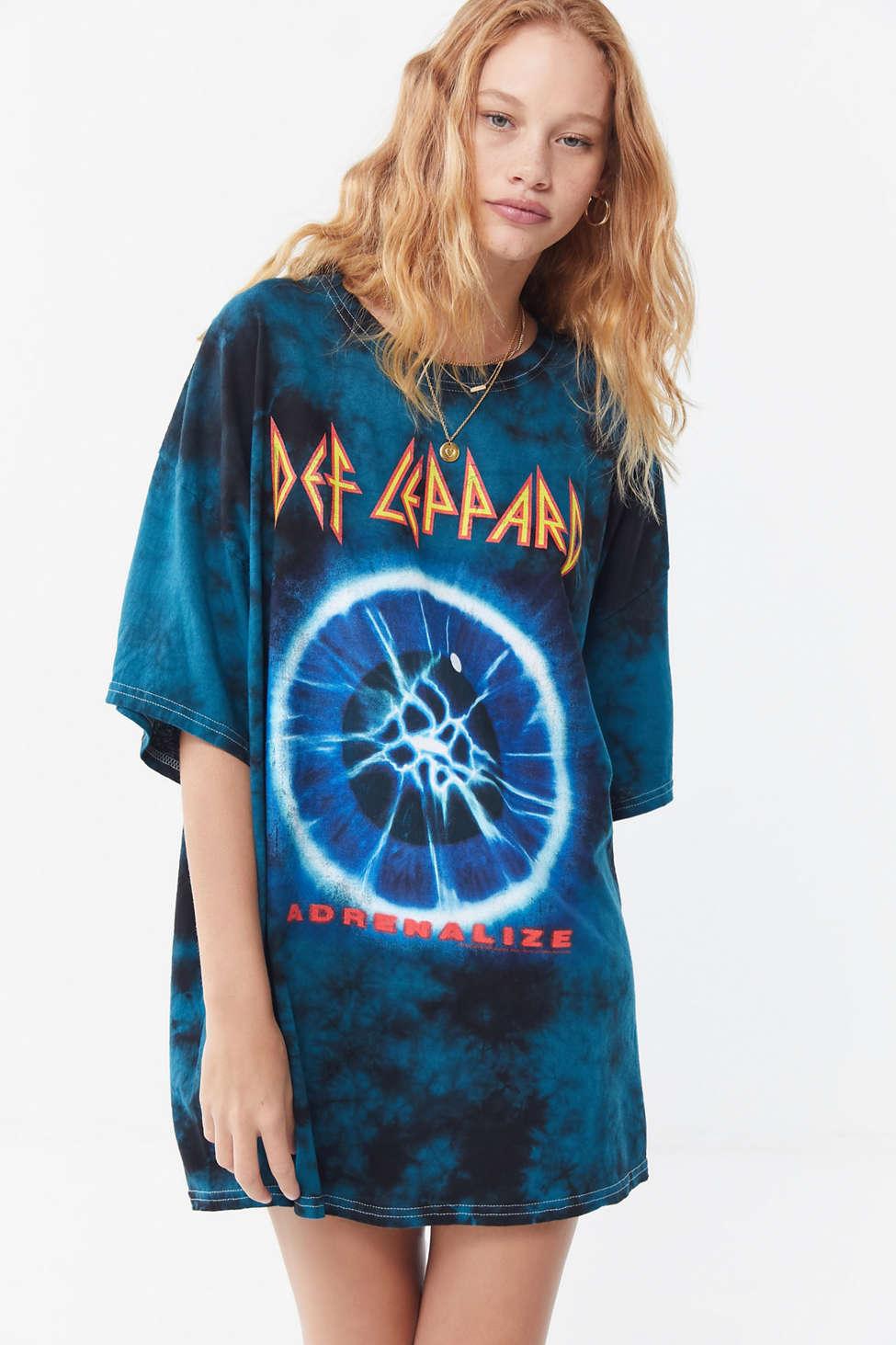 Download Urban Outfitters Cotton Def Leppard Tie-dye T-shirt Dress ...