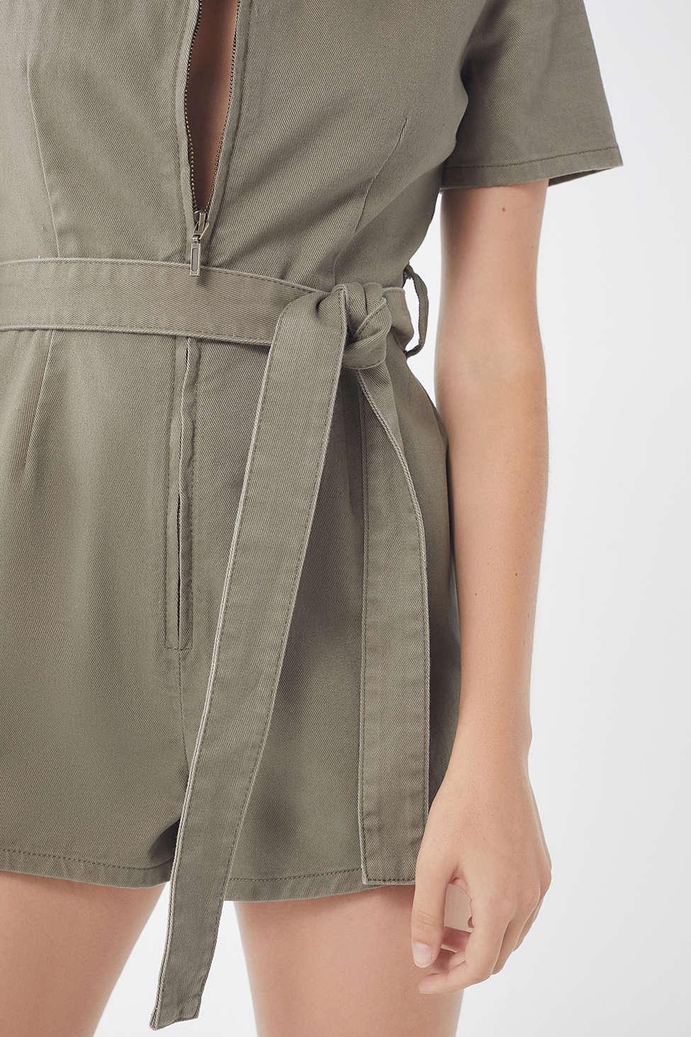 uo hello sunshine denim romper