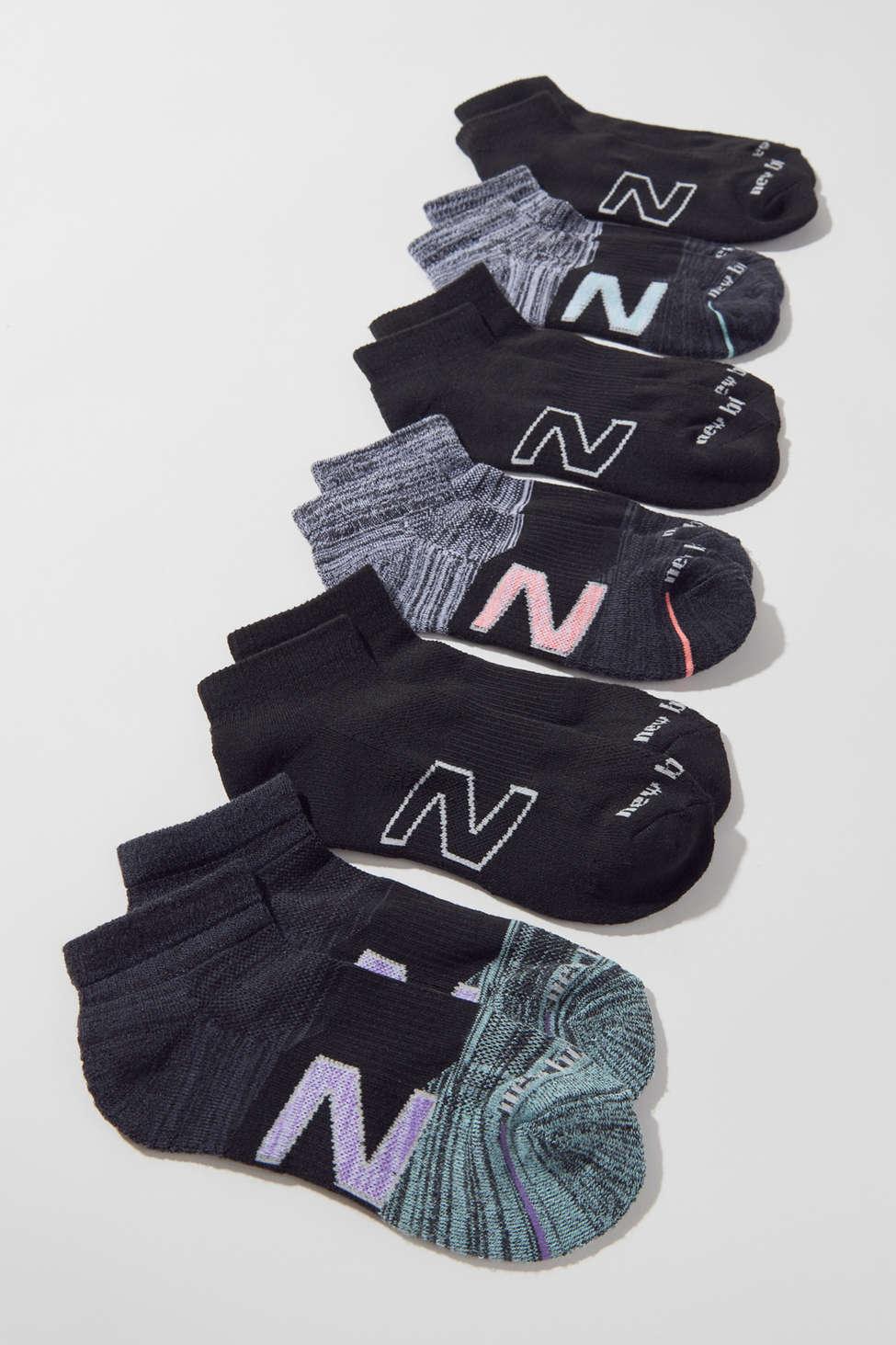 New Balance Trail Quarter Sock 6pack in Blue Lyst