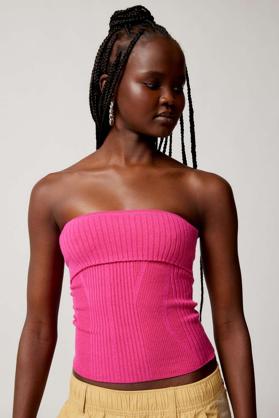 Urban Outfitters Uo Georgia Sweater Tube Top in Pink | Lyst