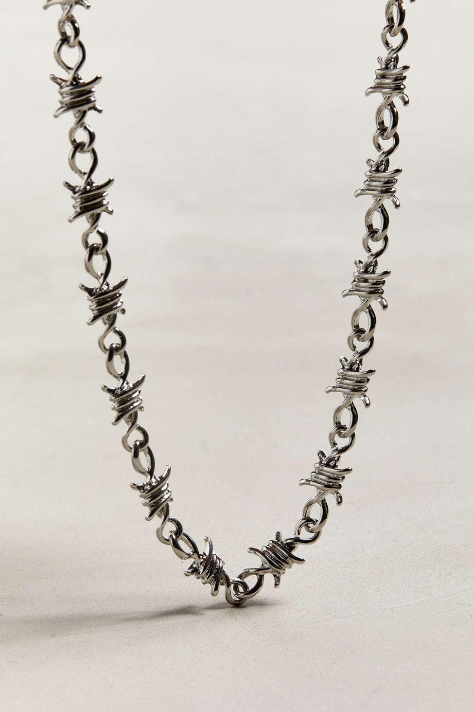 Silver Barb Wire Choker Necklace – Biohazard Candy