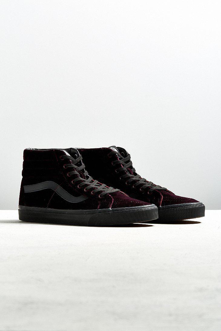 maroon velvet vans