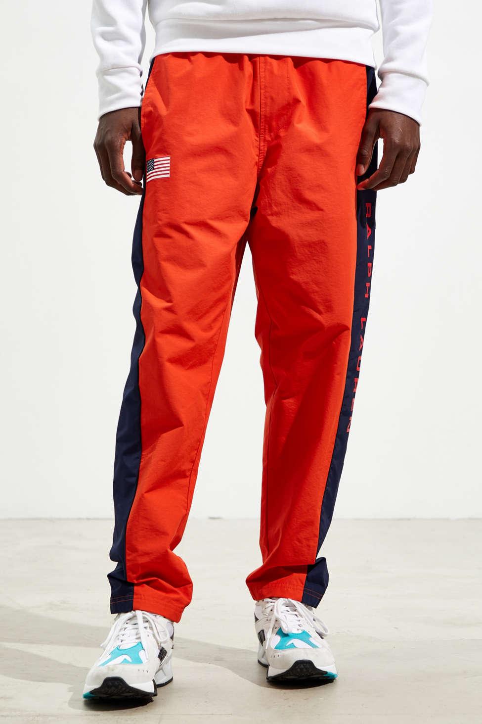 Vintage Polo Sport Ralph Lauren Orange Windbreaker Pants (Size L) — RootsBK