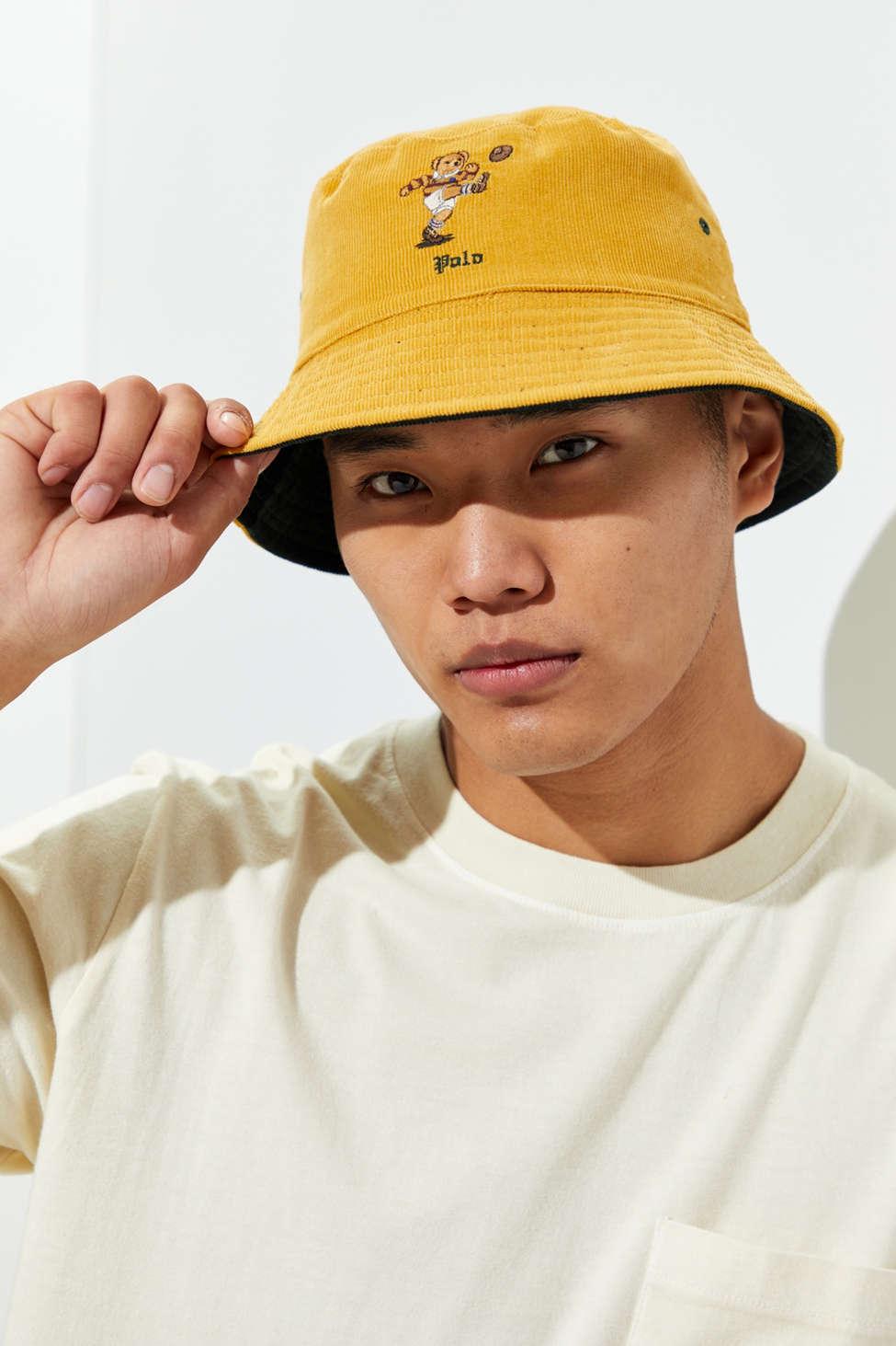 Polo Ralph Lauren Kicker Bear Reversible Corduroy Bucket Hat for Men | Lyst
