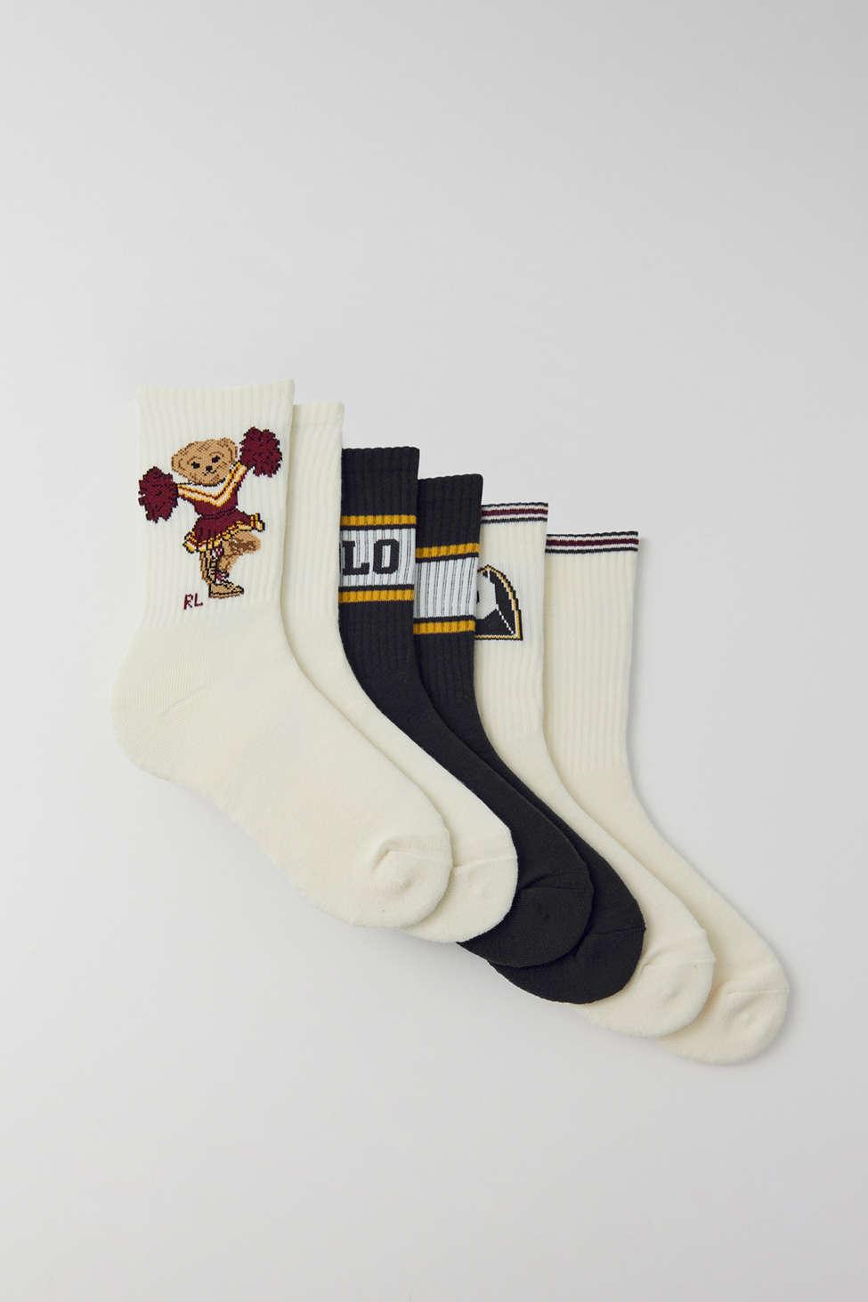 Polo Ralph Lauren Cheerleader Bear Crew Sock 3-pack,at Urban Outfitters in  Blue | Lyst