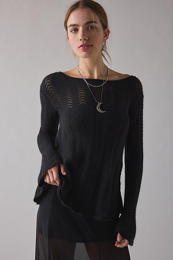 Kimchi Blue Lily Trapeze Bell Sleeve Pointelle Knit Sweater in