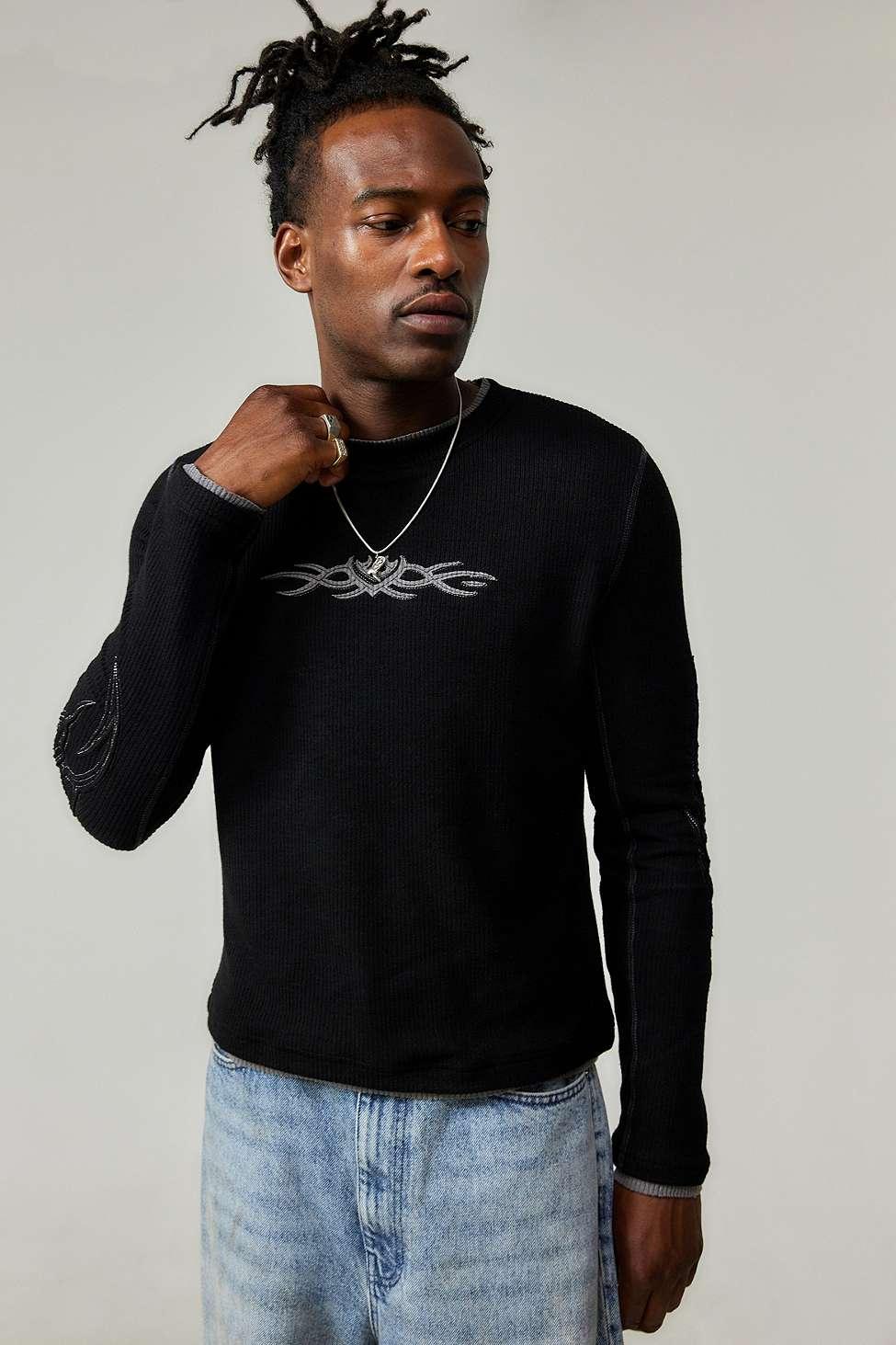 Jaded London Black Tattoo Applique Tee for Men | Lyst UK