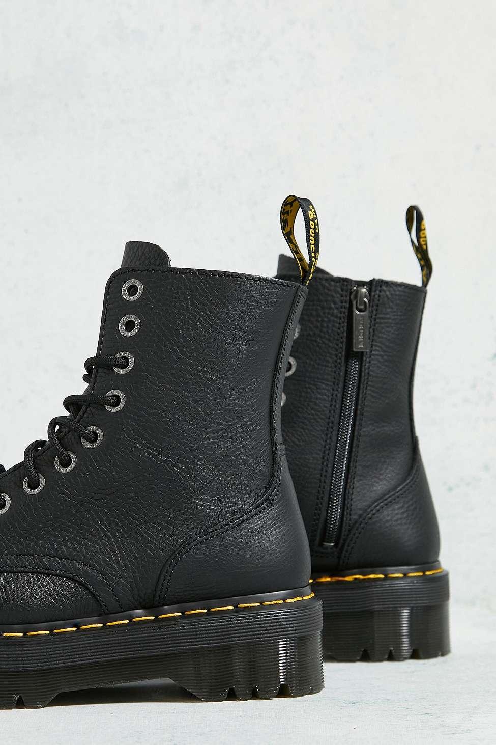 Dr. Martens Black Jadon Iii Pisa Leather Platform Boots | Lyst UK