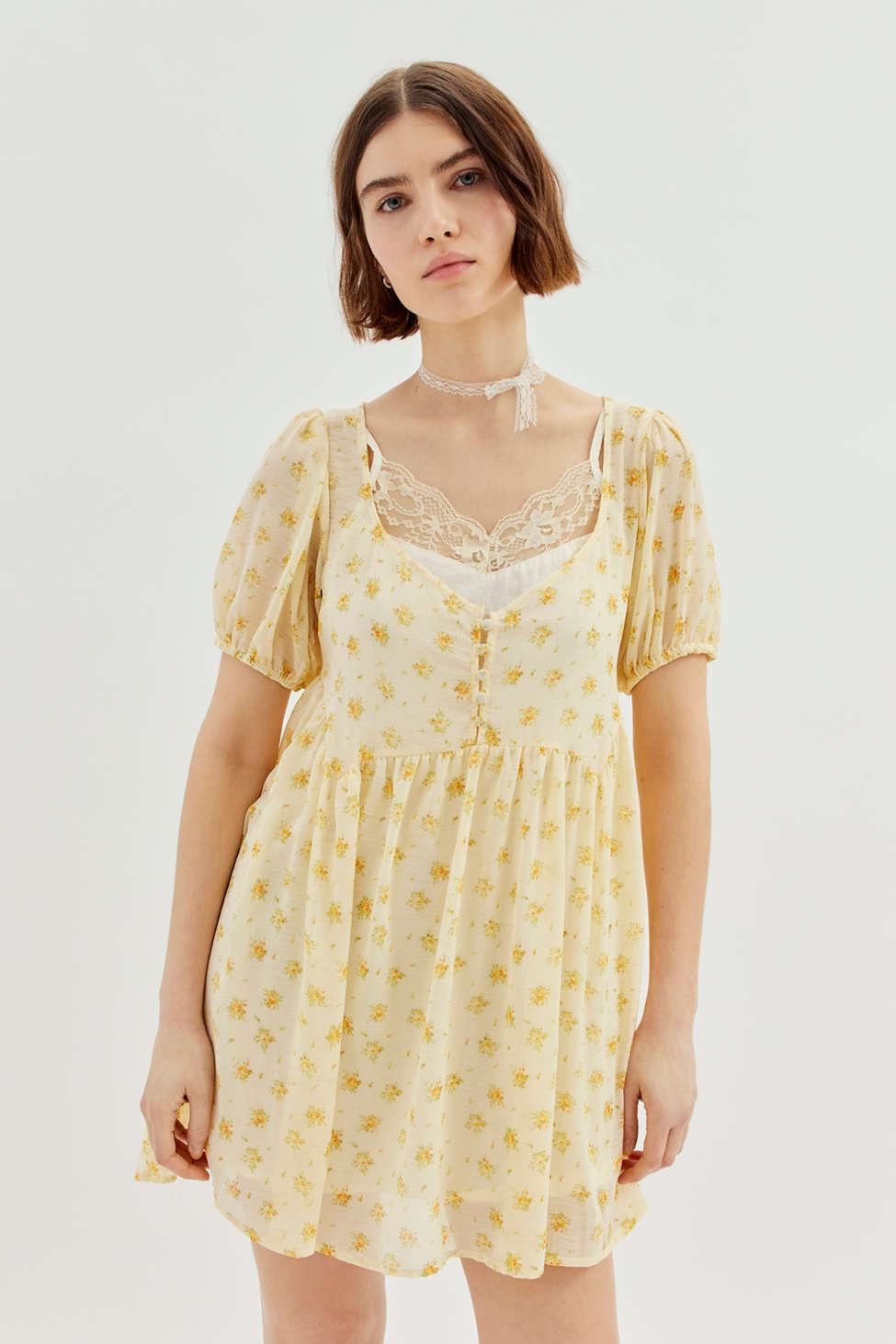 Urban Outfitters Uo Cecilia Removableslip Babydoll Mini Dress in