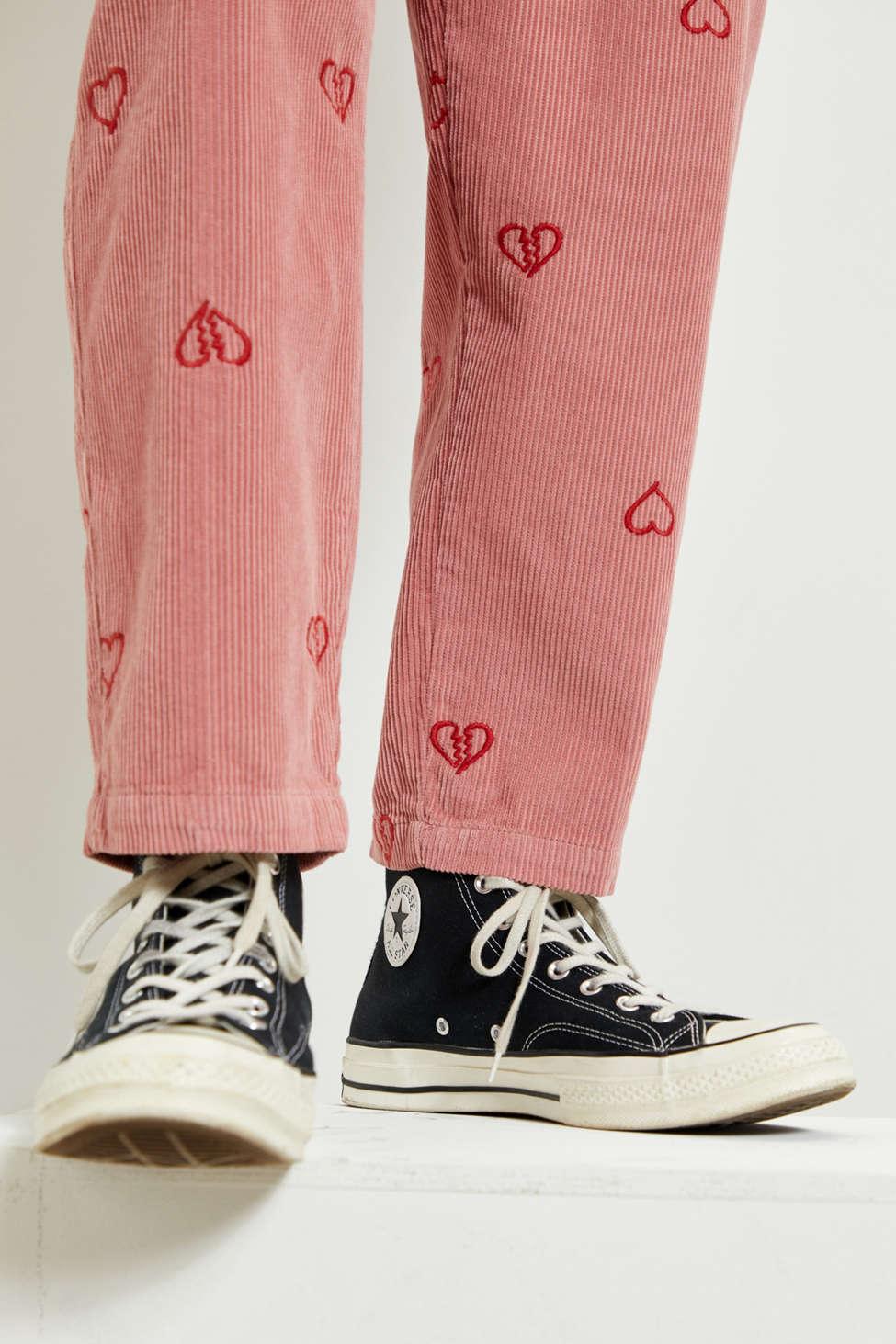 Uo Embroidered Corduroy Beach Pant 