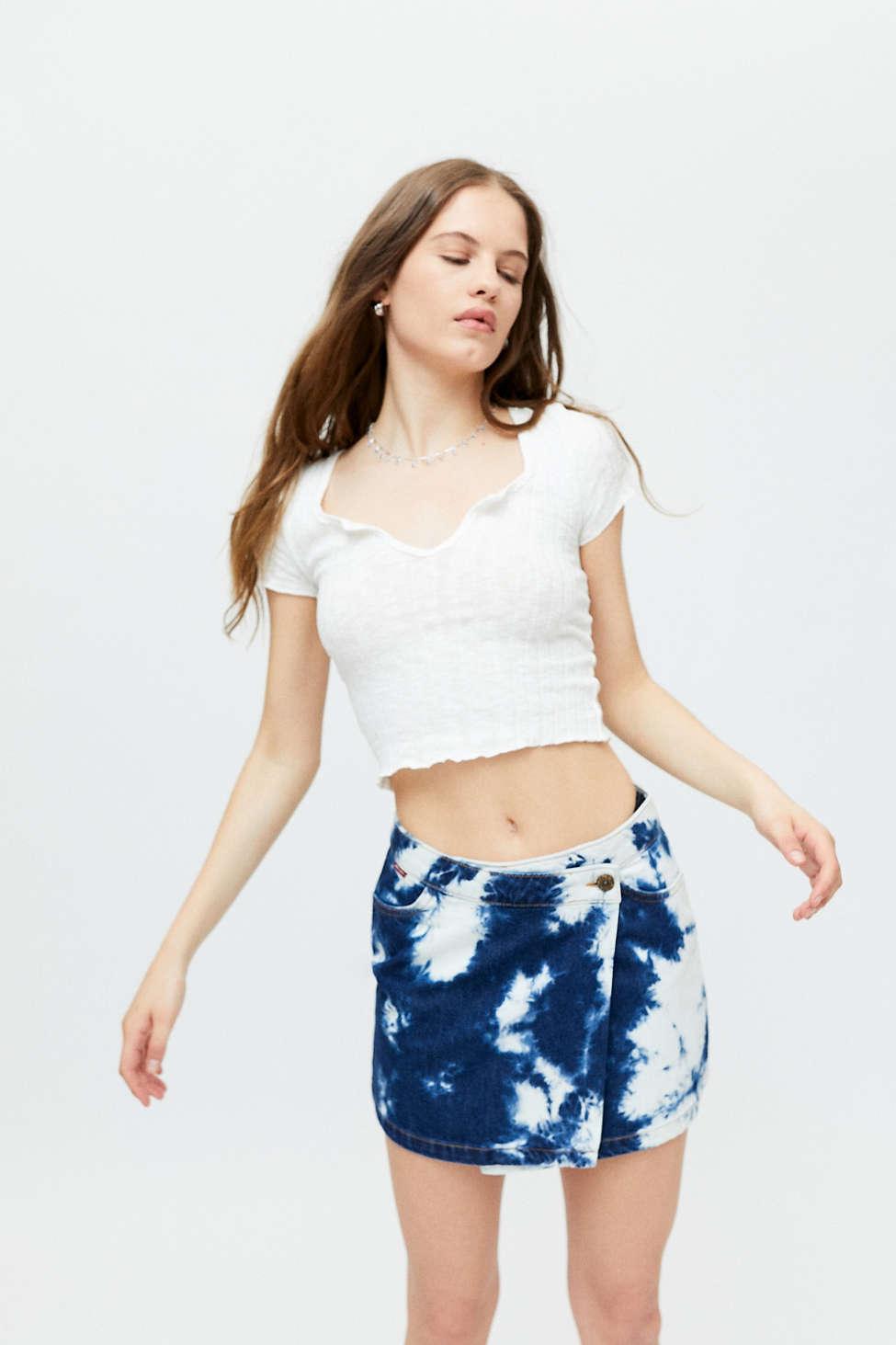 light denim wrap skirt