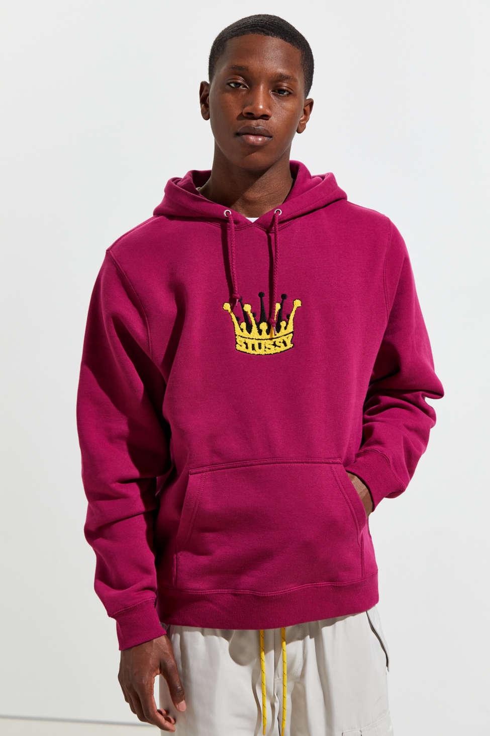 Stussy Chenille Crown Applique Hoodie Sweatshirt for Men | Lyst