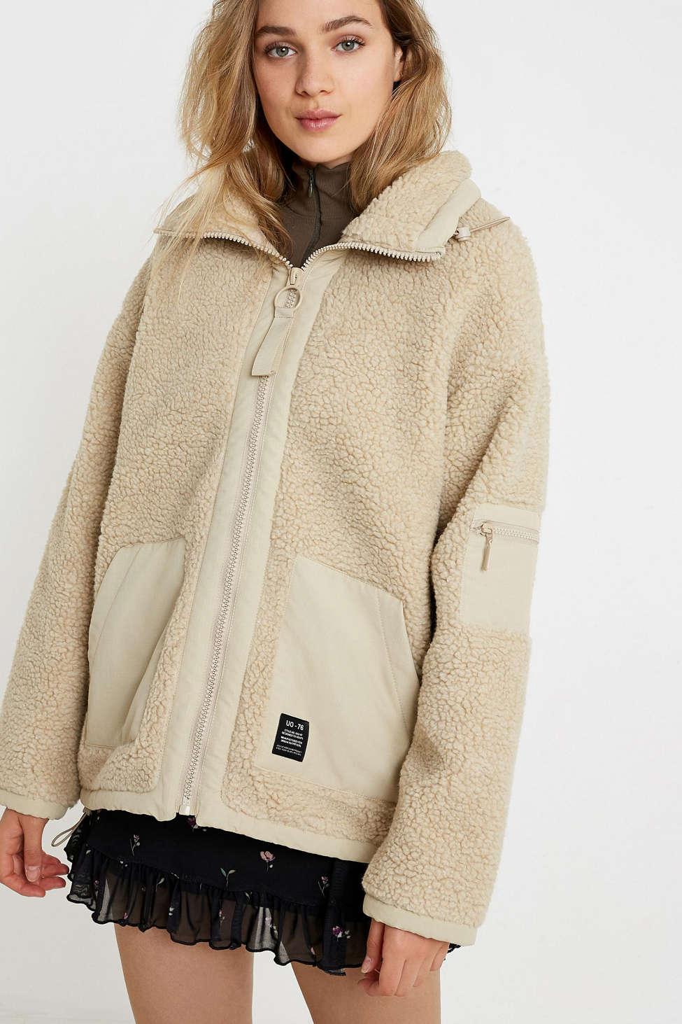 Urban Outfitters Uo Wallace Oversized Fleece Jacket - Lyst