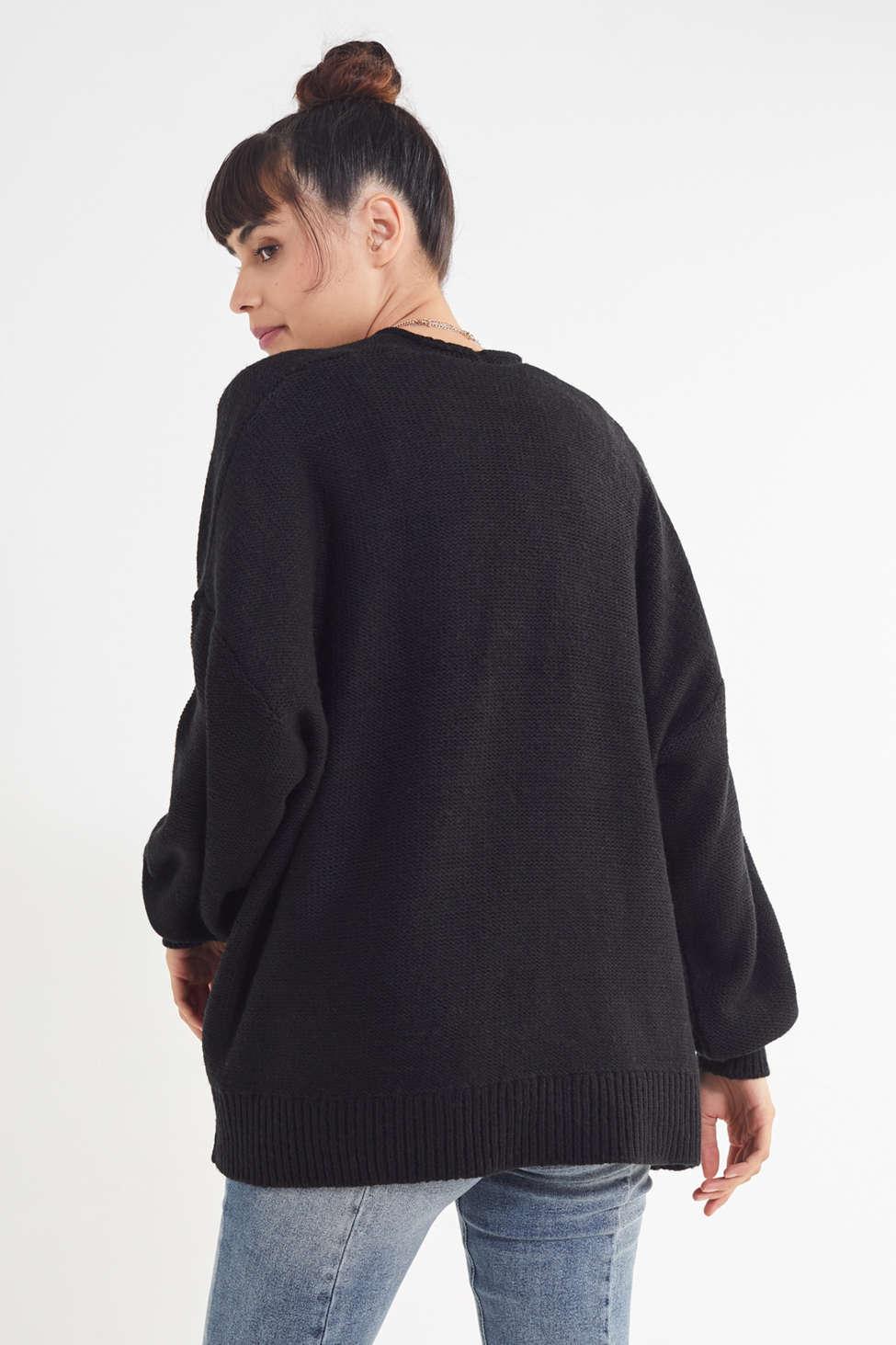 Urban Outfitters Uo Colie Oversized Open-front Cardigan in Black - Lyst