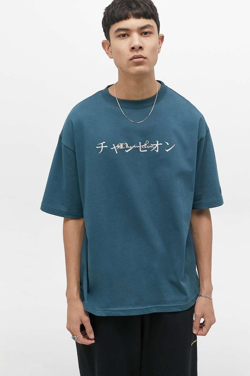 Champion Uo Exclusive Script T-shirt in Blue for Men Lyst UK