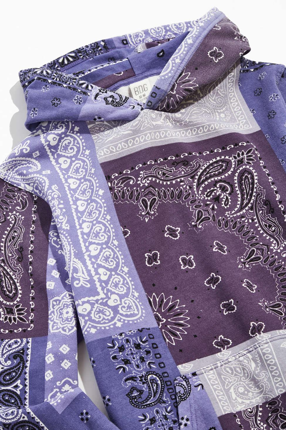 BDG Washed Bandana Hoodie Sweatshirt in Purple for Men | Lyst