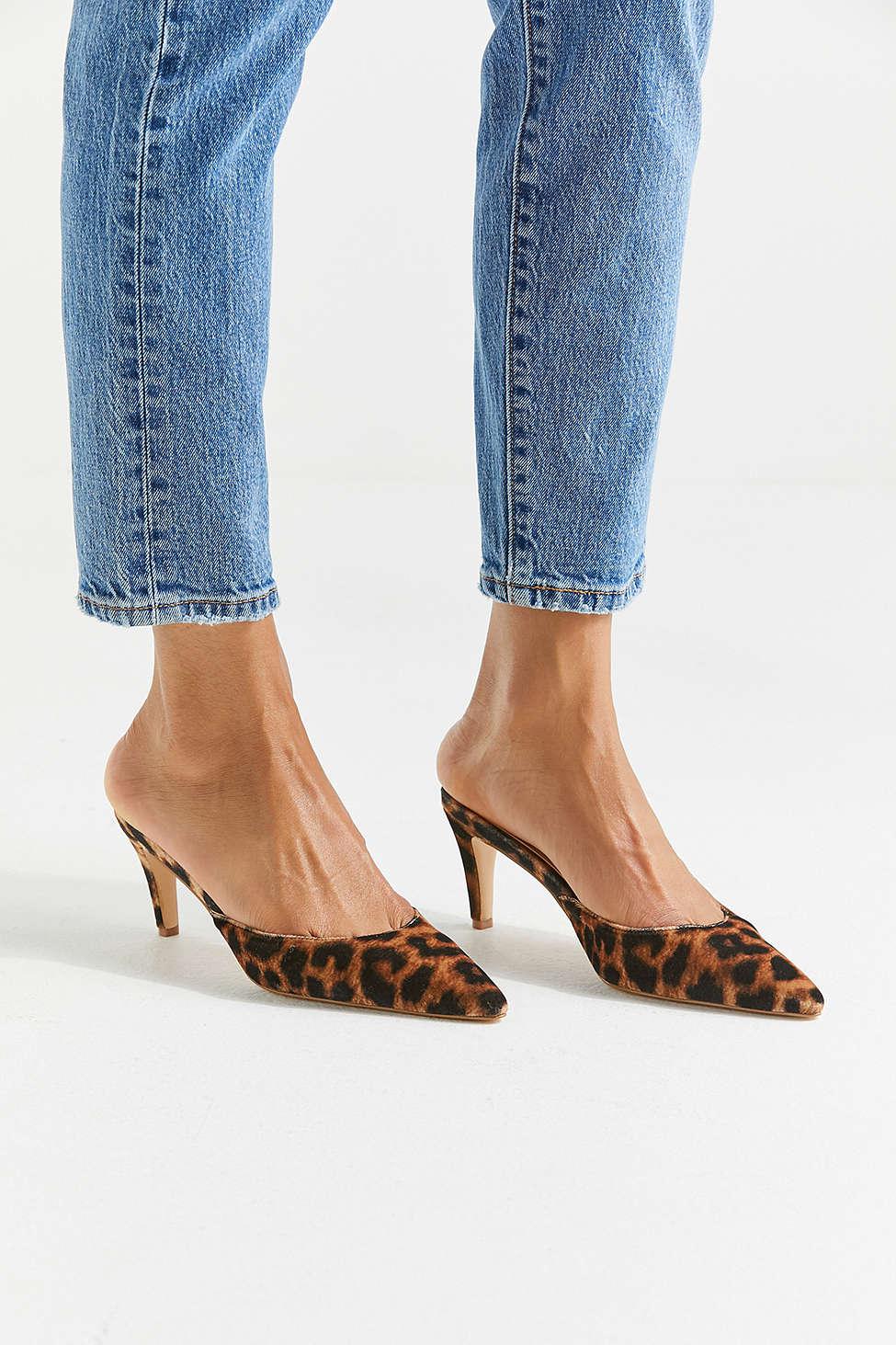 Leopard mules heels sale